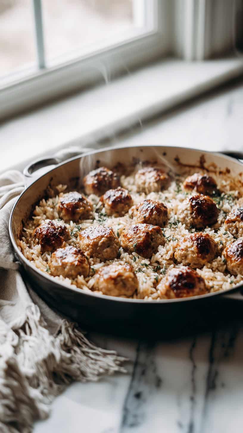 Meatball and Rice Casserole