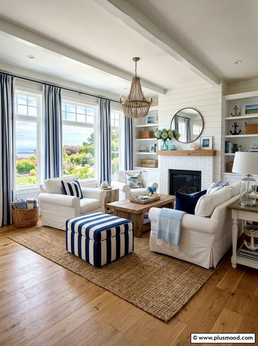 Coastal Farmhouse Vibes with Striped Accents