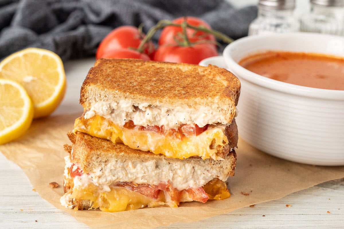 Tuna Melt and Soup