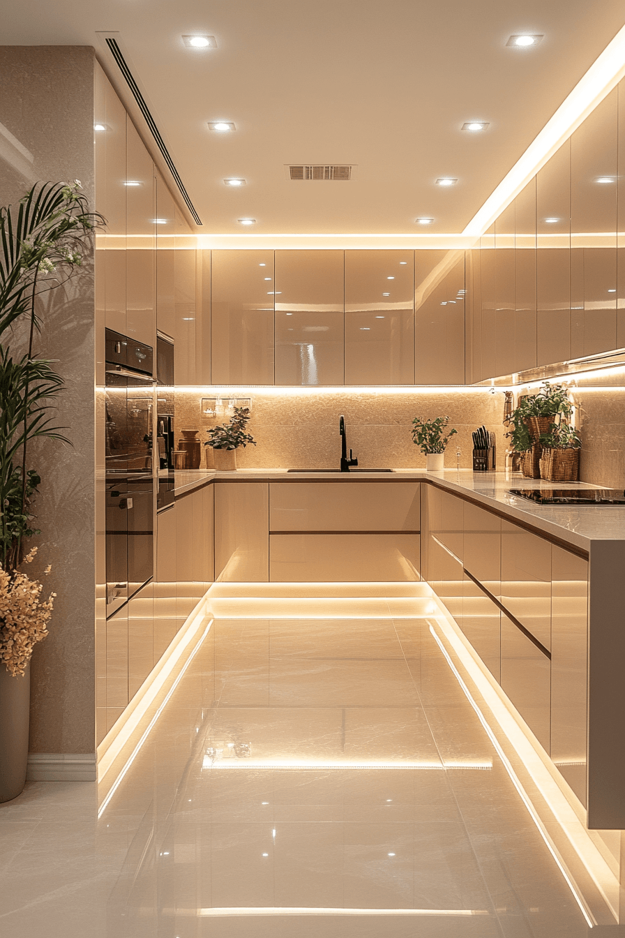 Warm Taupe Minimalist Kitchen