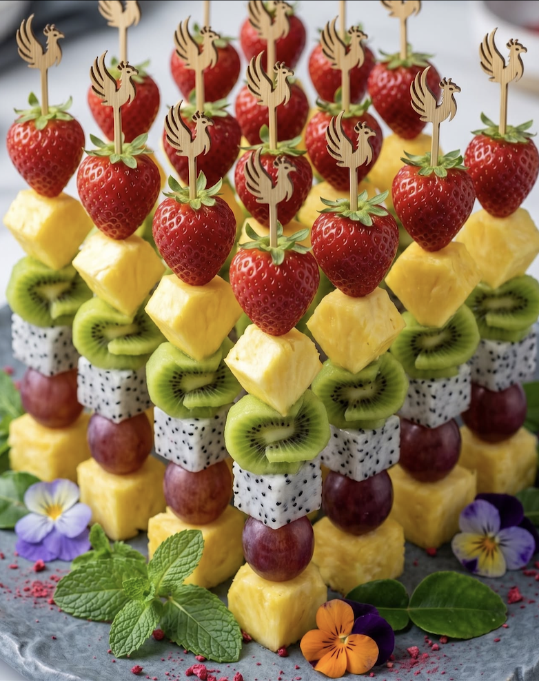 Tropical Rainbow Kabobs: A Burst of Color and Flavor