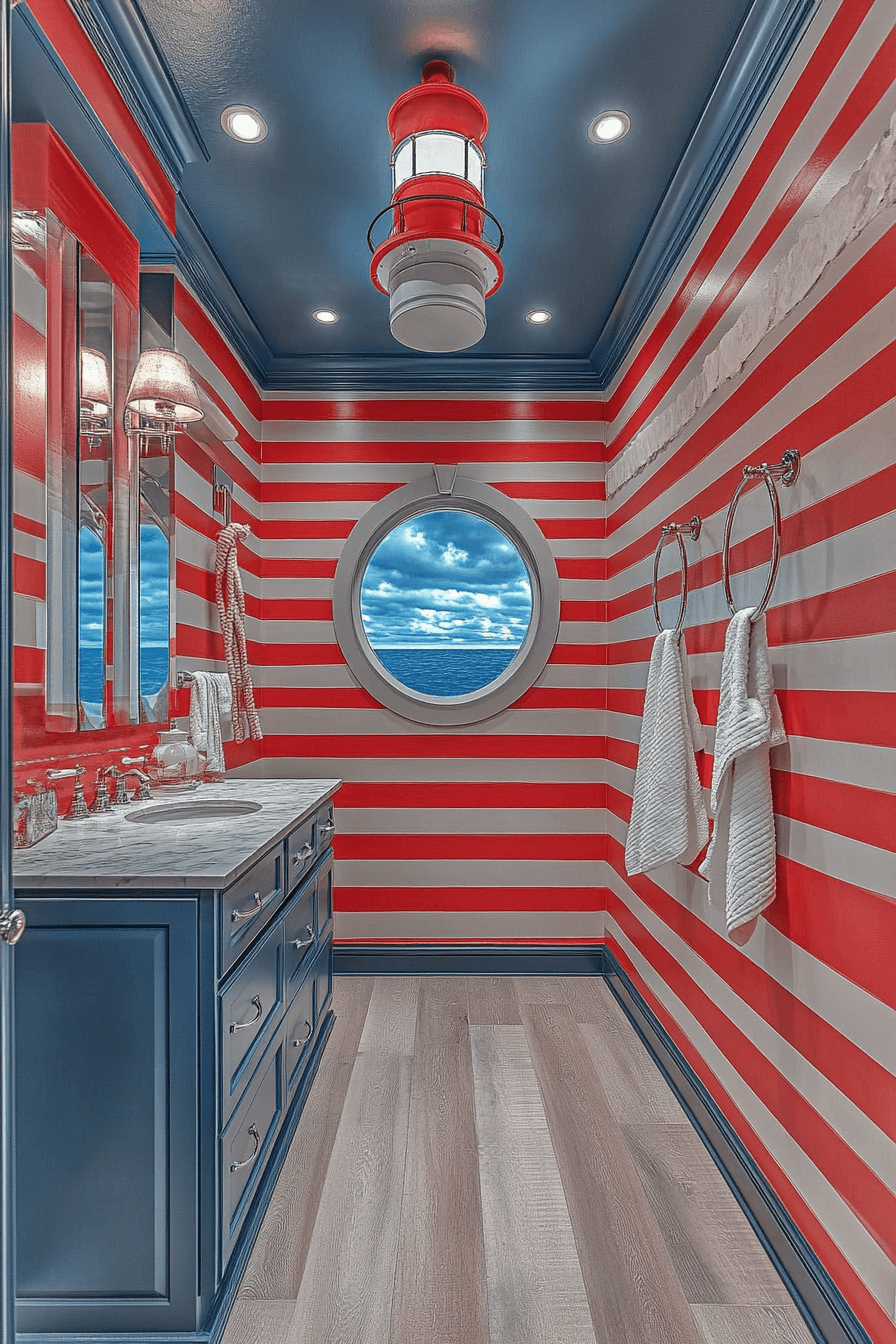 Seaside Lighthouse-Inspired Bathroom