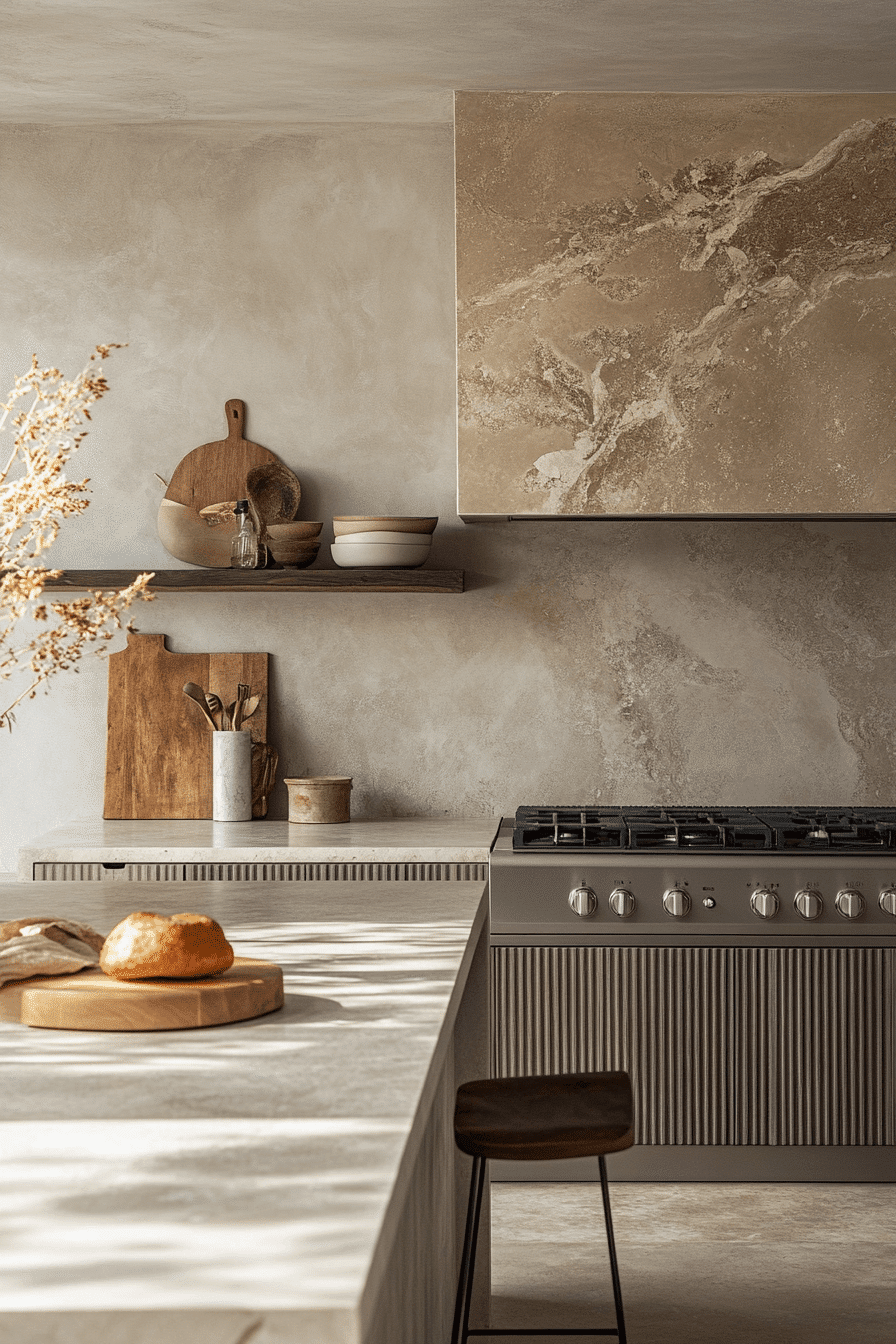Subtle Layers in a Neutral Minimalist Kitchen