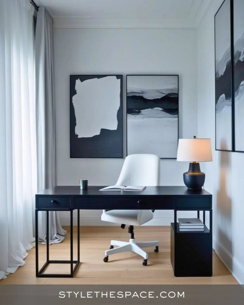 Sleek Monochrome Workspace with Modern Flair