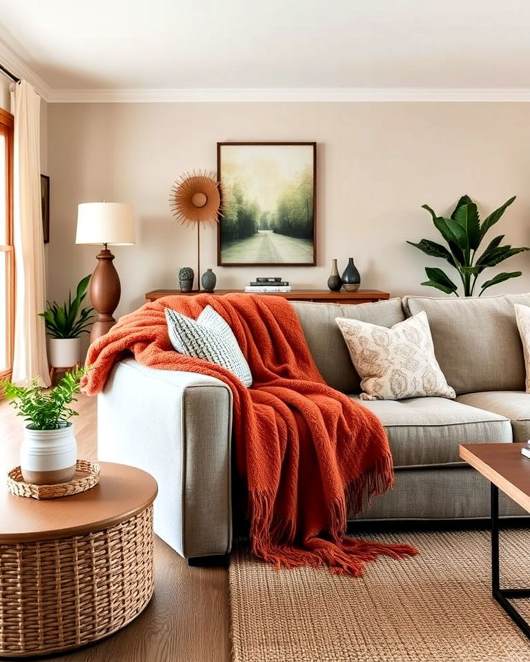Warm Up Your Living Room with Terracotta Throws