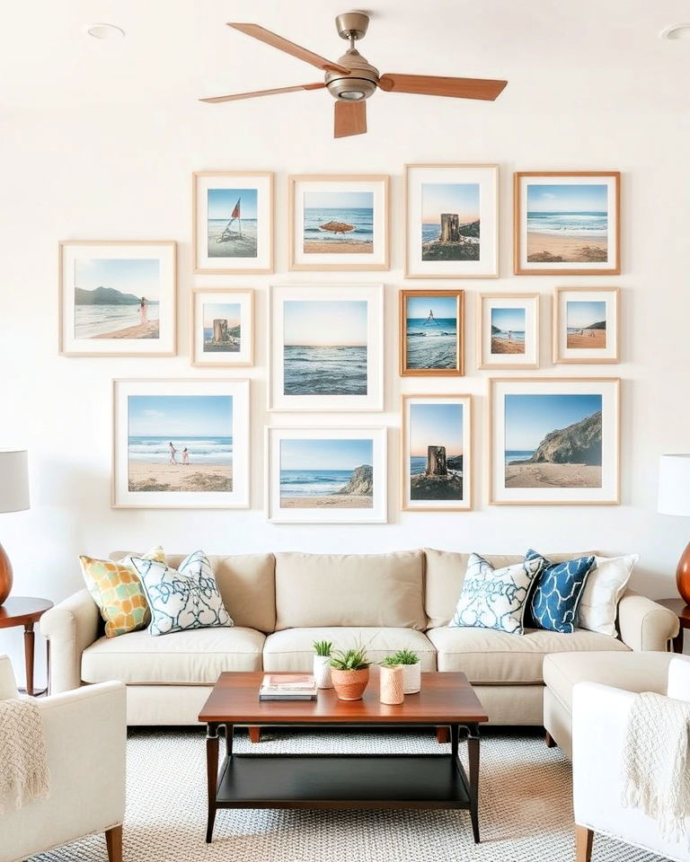 Coastal Gallery Wall Ideas for Your Beach Living Room