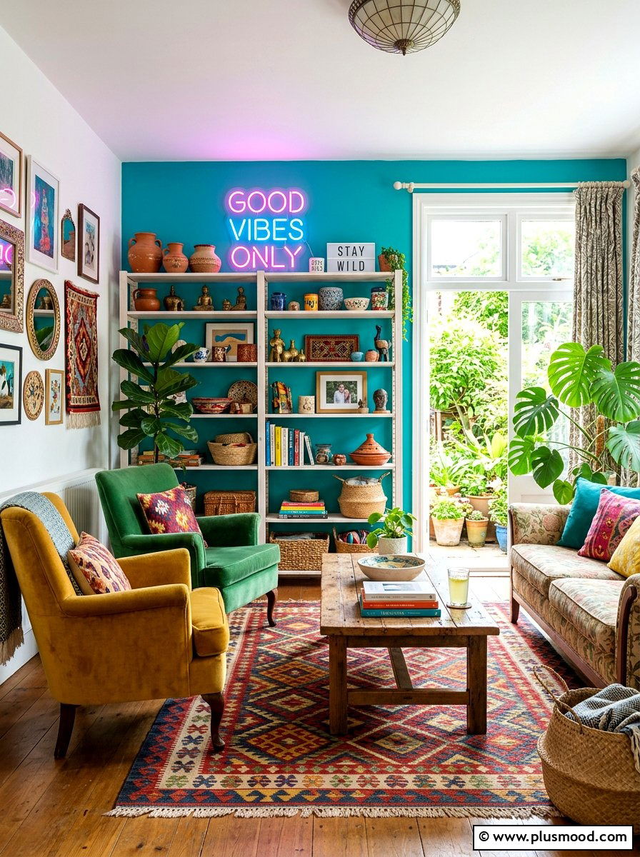 Vibrant Summer Eclectic Living Space