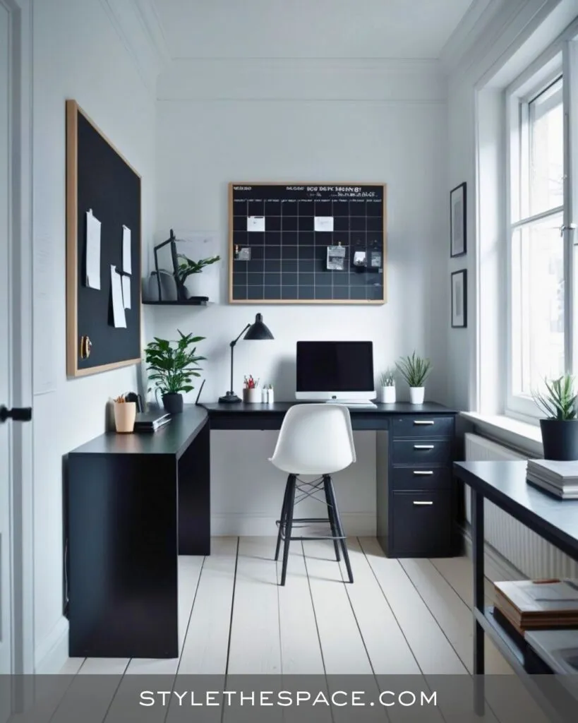 Monochrome Elegance: A Scandinavian Home Workspace
