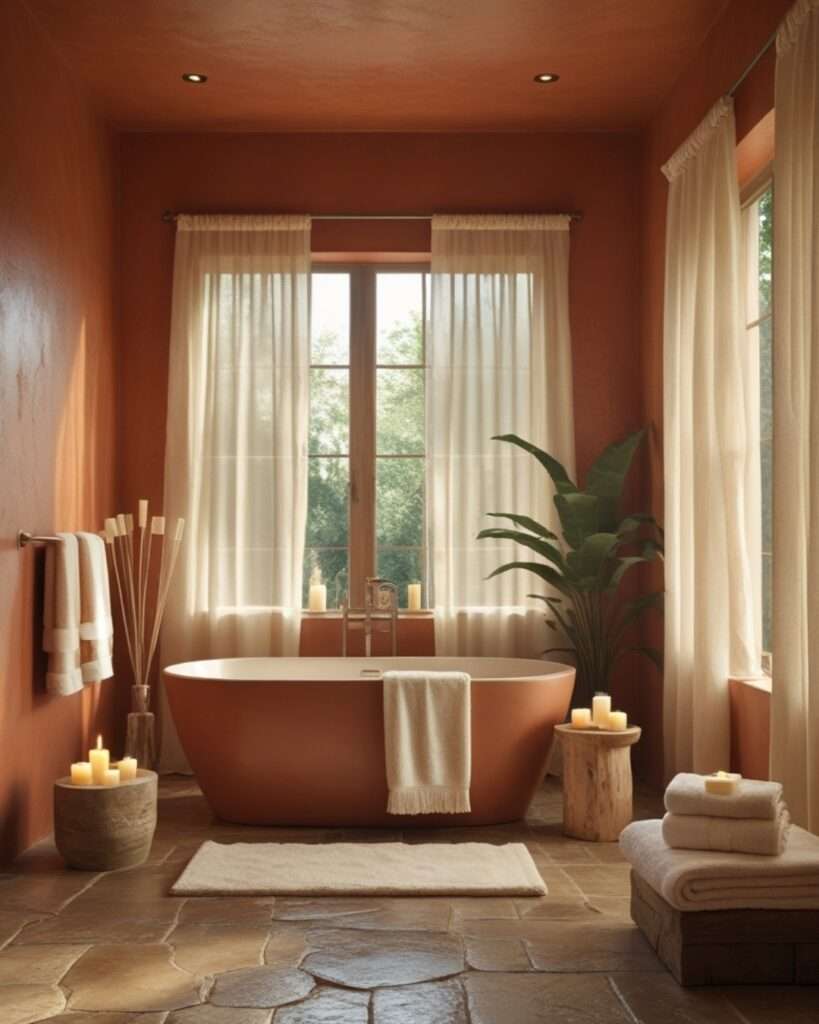 Tranquil Terracotta Oasis with Creamy Highlights