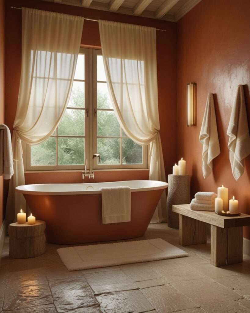 Tranquil Terracotta Oasis with Creamy Highlights