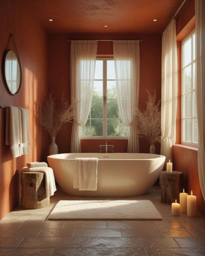 Tranquil Terracotta Oasis with Creamy Highlights