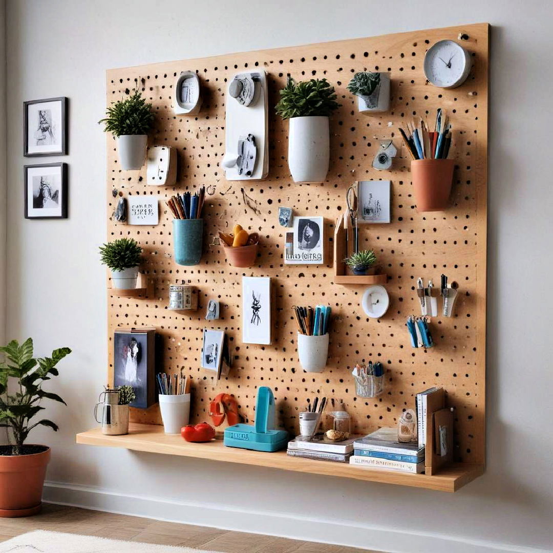 Wall-Mounted Pegboards: Versatile Storage with Style