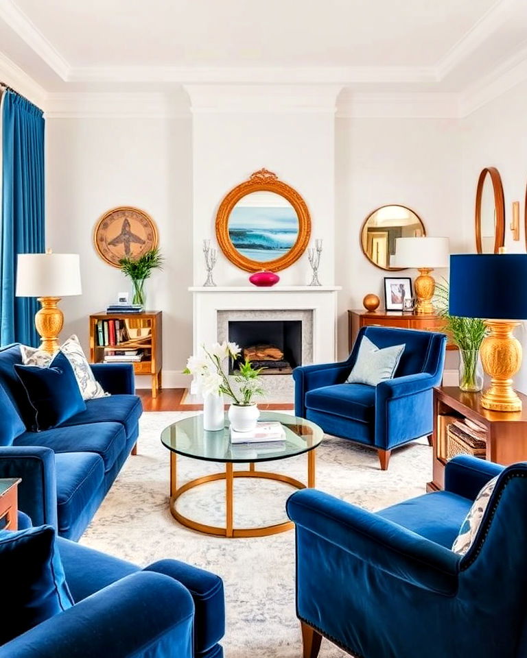 Elegant Coastal Vibes with Plush Velvet and Gleaming Gold