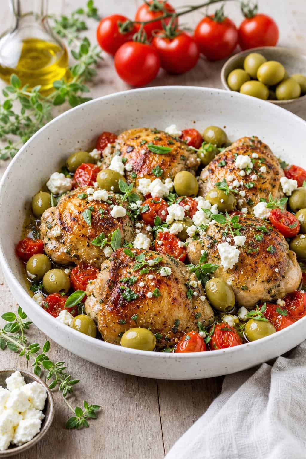 Sun-Kissed Mediterranean Chicken with Olives, Tomatoes, and Feta