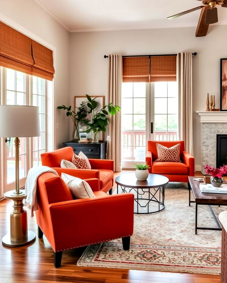 Warmth and Style with Terracotta Lounge Chairs
