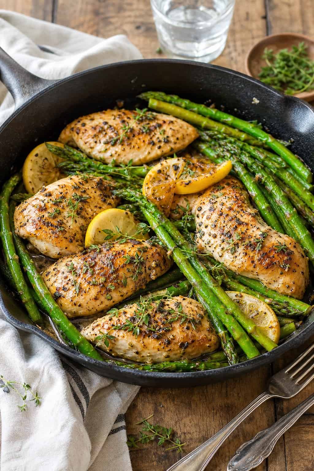 Lemon-Herb Chicken Skillet with Tender Asparagus