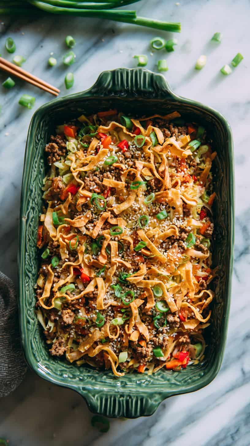 Chicken Egg Roll Casserole