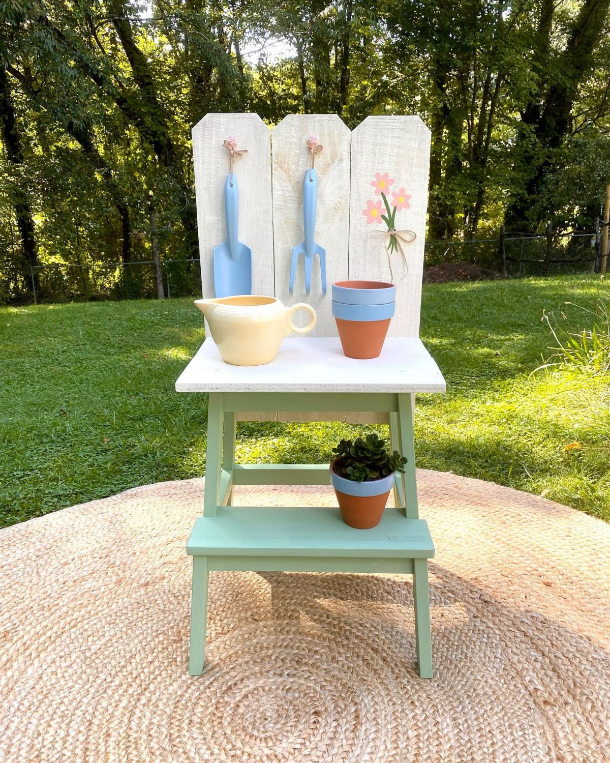 DIY Garden Station from an IKEA Bekväm Stool