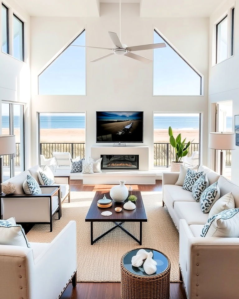 Seaside Serenity: Living Room with Expansive Ocean Views