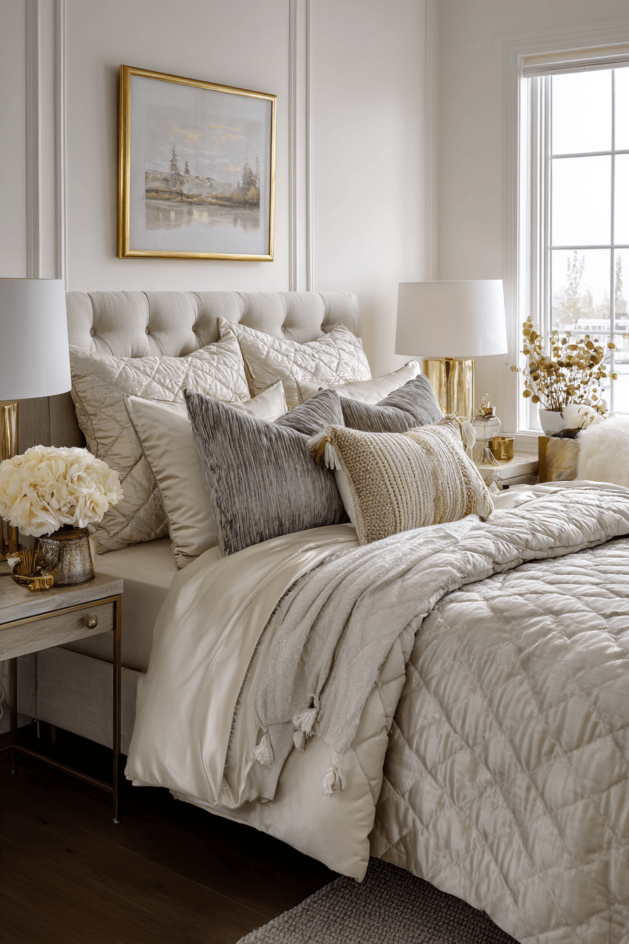 Chic Comfort: Layered Serenity for Your Bedroom