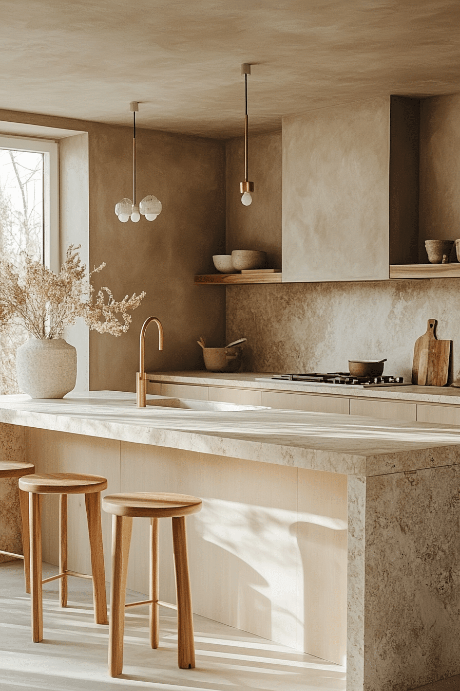Cozy Minimalist Kitchen with Warm Accents
