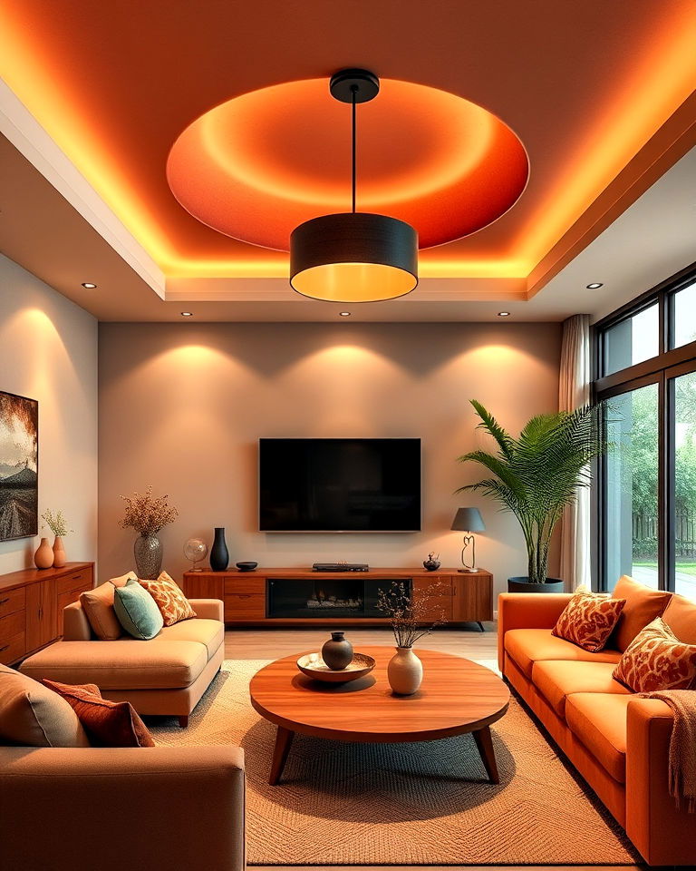Earthy Glow: Elevate Your Living Room with Terracotta Lighting
