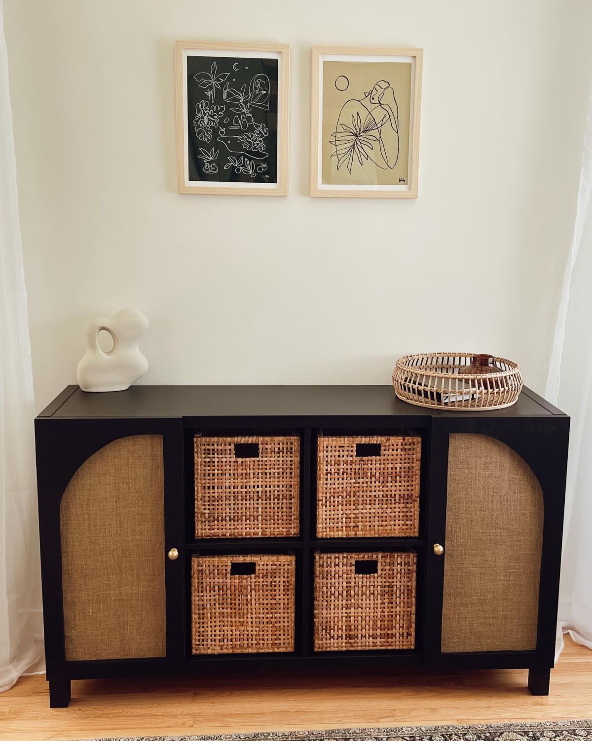 Chic Rattan-Inspired Sideboard Makeover