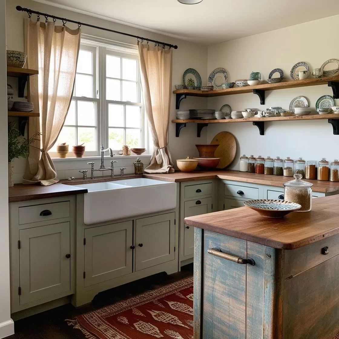 Boho kitchen idea 19