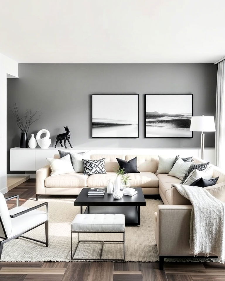 Sleek Coastal Chic in a Grayscale Palette