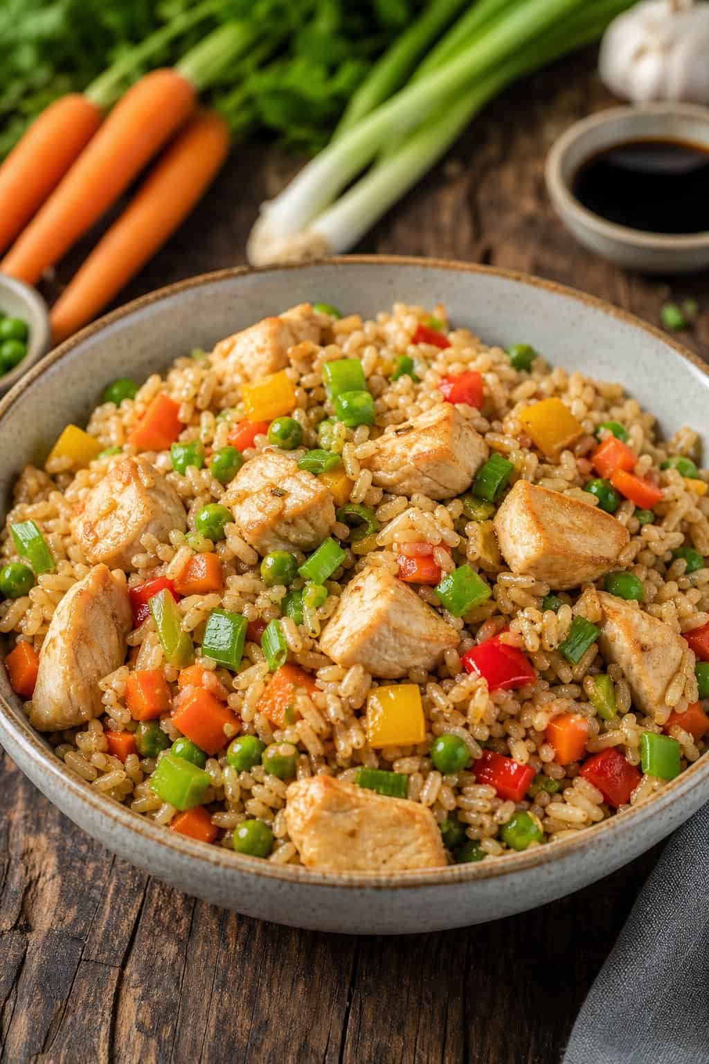 Savory Chicken and Veggie Brown Rice Stir-Fry