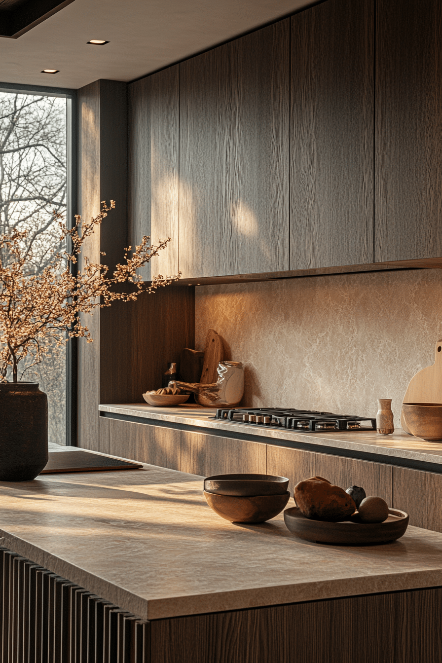 Elegant Vertical Wood Grooves