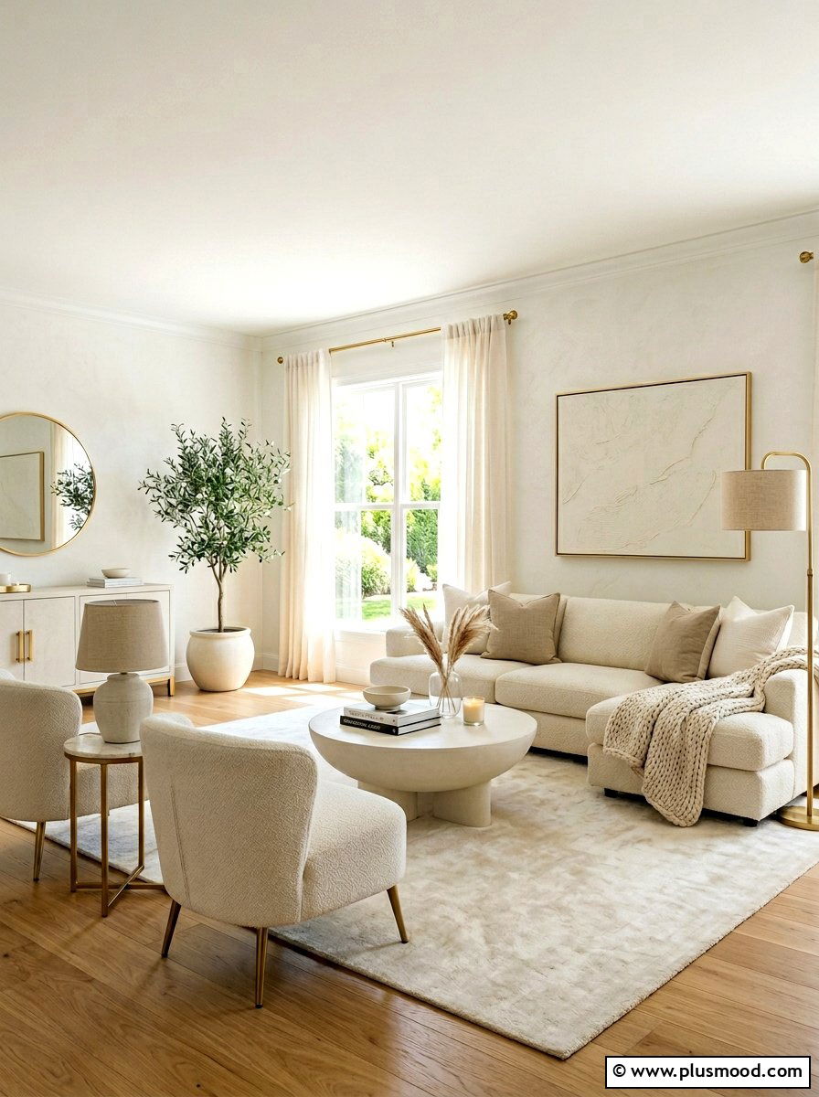 Serene Cream Tones for a Summer Lounge