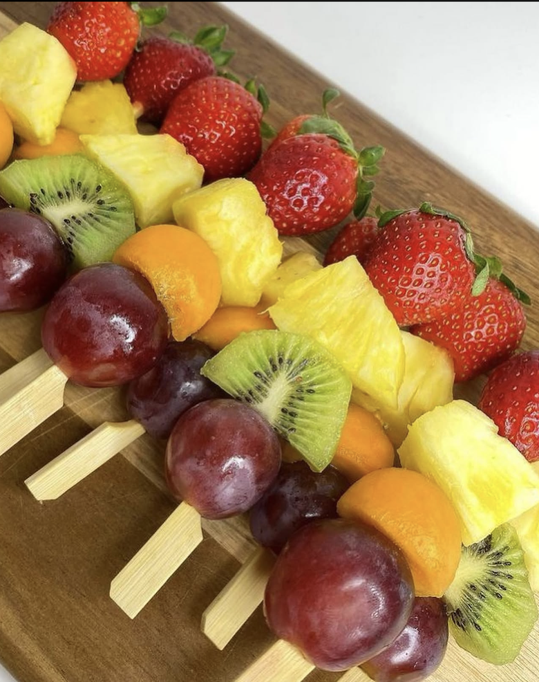 Vibrant Fruit Skewers with Luscious Cream Cheese Dip