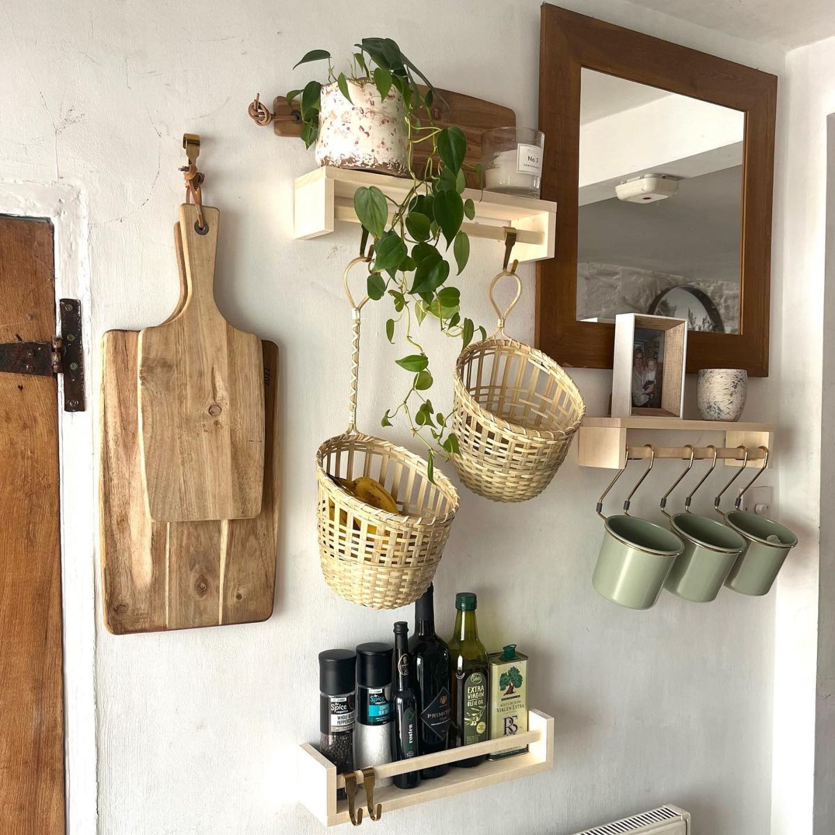 Creative Floating Shelves with Inverted Bekväm Racks