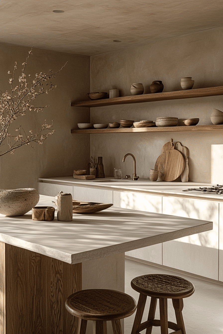 Soft White and Sand Serenity Kitchen